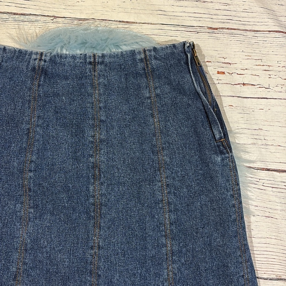 Vintage Harve Benard Denim Paneled Western Mini Skirt - Picture 6 of 7